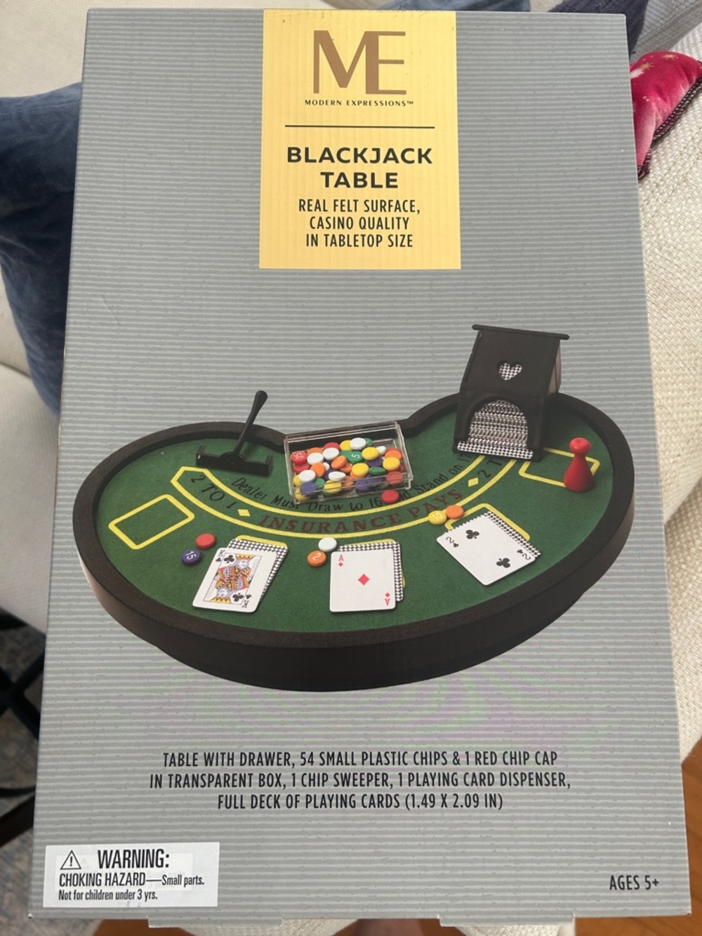 Expressions Blackjack Table with Green Felt and Black Rail